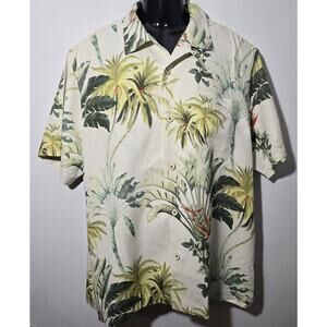 MENS VINTAGE TOMMY BAHAMA HAWAIIAN SHIRT SILK Bird of Paradise Palms L